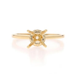 Yellow Gold Diamond Semi-Mount Hidden Halo Engagement Ring -14k for 1.00ct Round