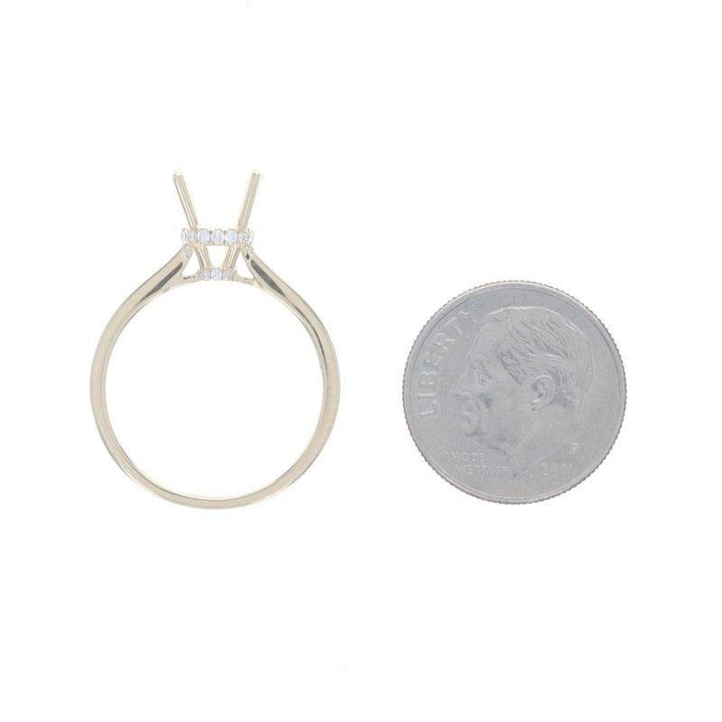 Bague de fiançailles en or jaune avec halo caché et semi-monture pour diamant -14k pour 1.00ct Round en vente 1