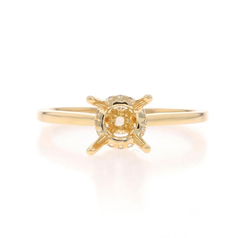Gelbgold Diamant Semi-Mount Hidden Halo Verlobungsring -14k für 1,00ct Rund