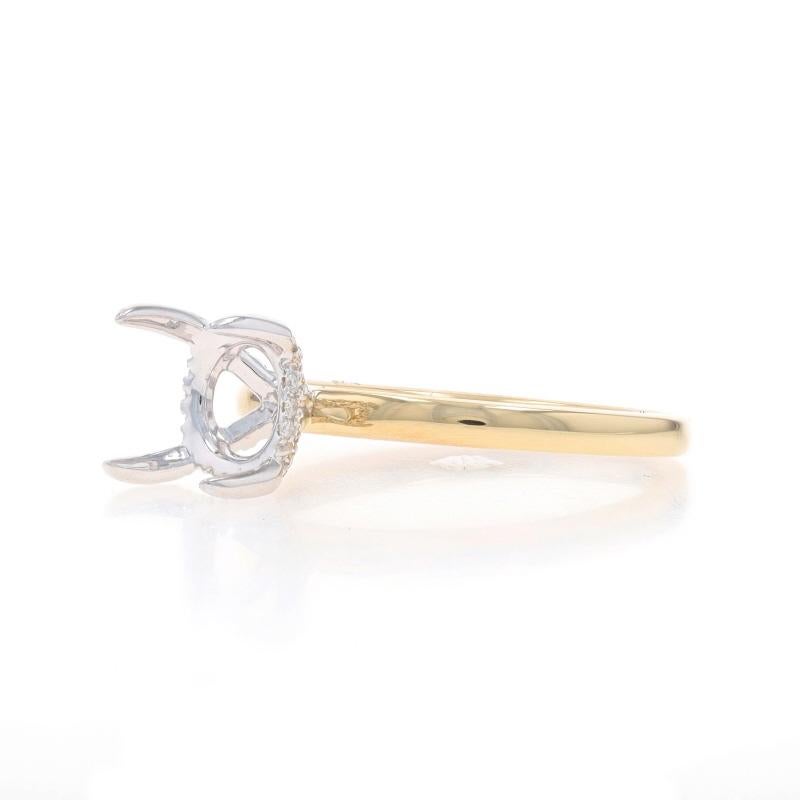 Bague de fiançailles en or jaune avec halo caché et semi-monture en diamant -14k pour 2.00ct Round Neuf - En vente à Greensboro, NC
