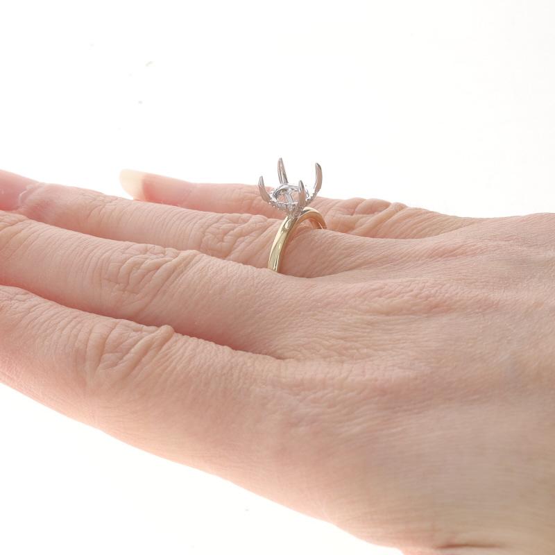 Bague de fiançailles en or jaune avec halo caché et semi-monture en diamant -14k pour 2.00ct Round Pour femmes en vente