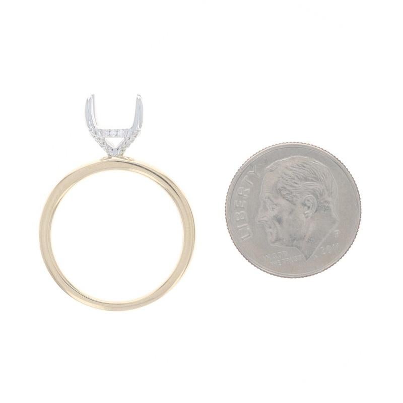 Bague de fiançailles en or jaune avec halo caché et semi-monture en diamant -14k pour 2.00ct Round en vente 1