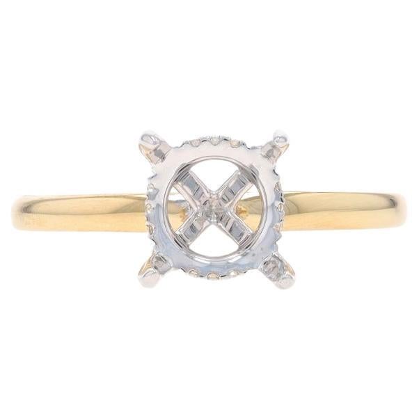 Gelbgold Diamant Semi-Mount Hidden Halo Verlobungsring -14k für 2,00ct Rund