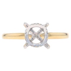 Gelbgold Diamant Semi-Mount Hidden Halo Verlobungsring -14k für 2,00ct Rund
