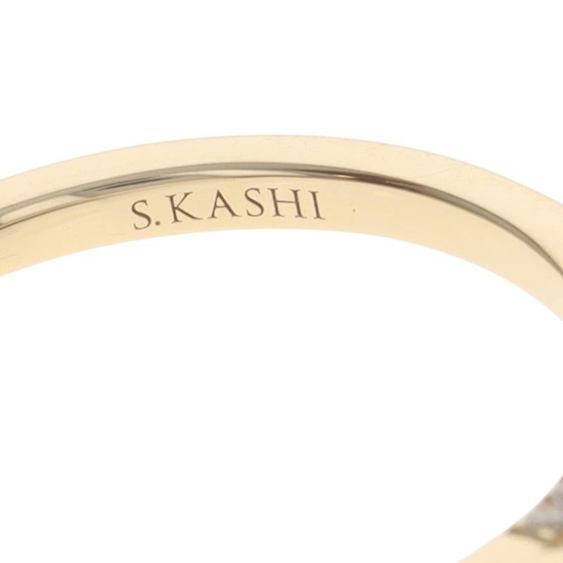 Bague de fiançailles en or jaune avec halo caché et semi-monture en diamant - 14k Round .12ctw en vente 2