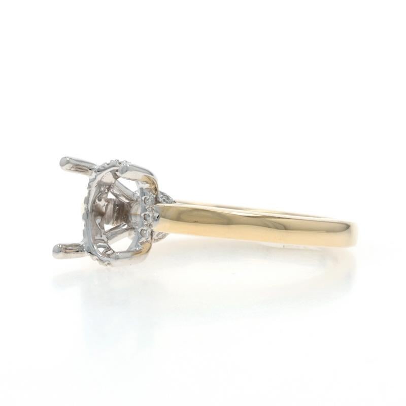 Bague de fiançailles en or jaune avec halo caché et semi-monture en diamant - 14k Round Brilliant Neuf à Greensboro, NC