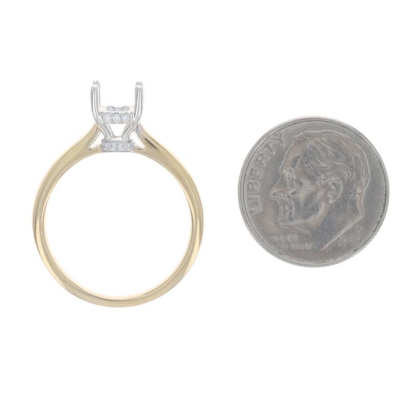 Bague de fiançailles en or jaune avec halo caché et semi-monture en diamant - 14k Round Brilliant 1