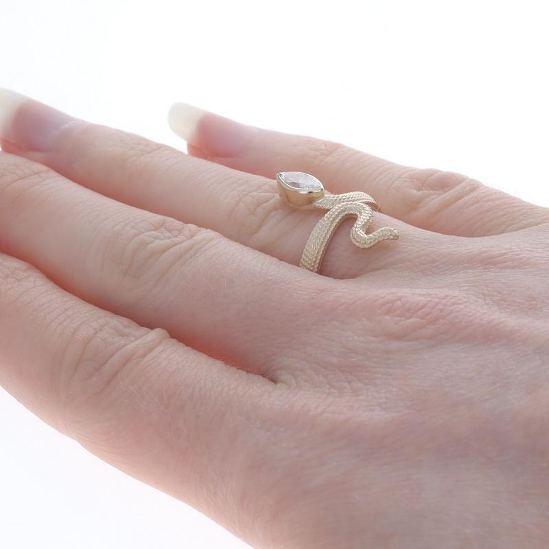 Women's Yellow Gold Diamond Serpent Ring - 14k Marquise .55ct GIA Snake