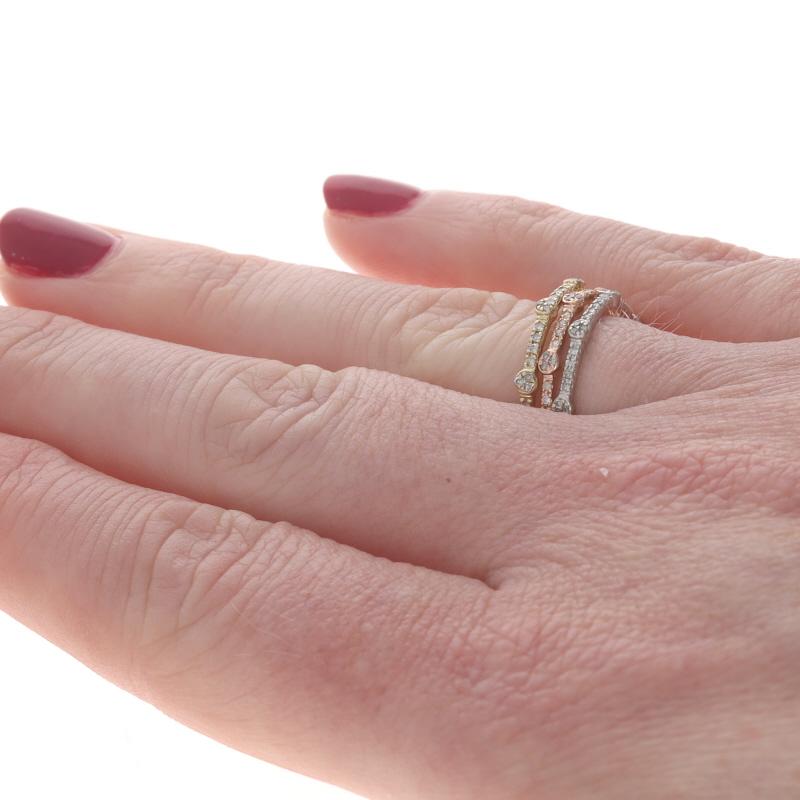 Yellow Gold Diamond Set of 3 Bands - 10k Rd .75ctw Stackable Rings SZ 7 3/4 in vendita 1