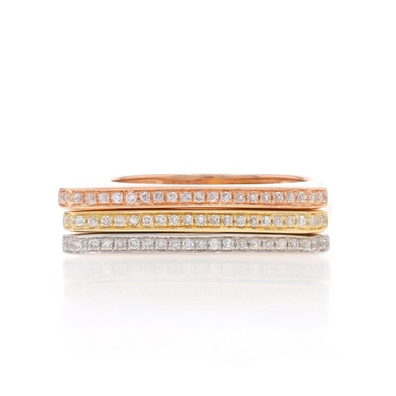 Dimensioni: 7 1/4
Costo della taglia: Up 2 taglie per $100 o Down 1 taglia per $60

Contenuto metallico: Oro giallo 14 carati, oro bianco 14 carati e oro rosa 14 carati

Informazioni su A. Stone

Diamanti naturali
Carati: .24ctw
Taglio: