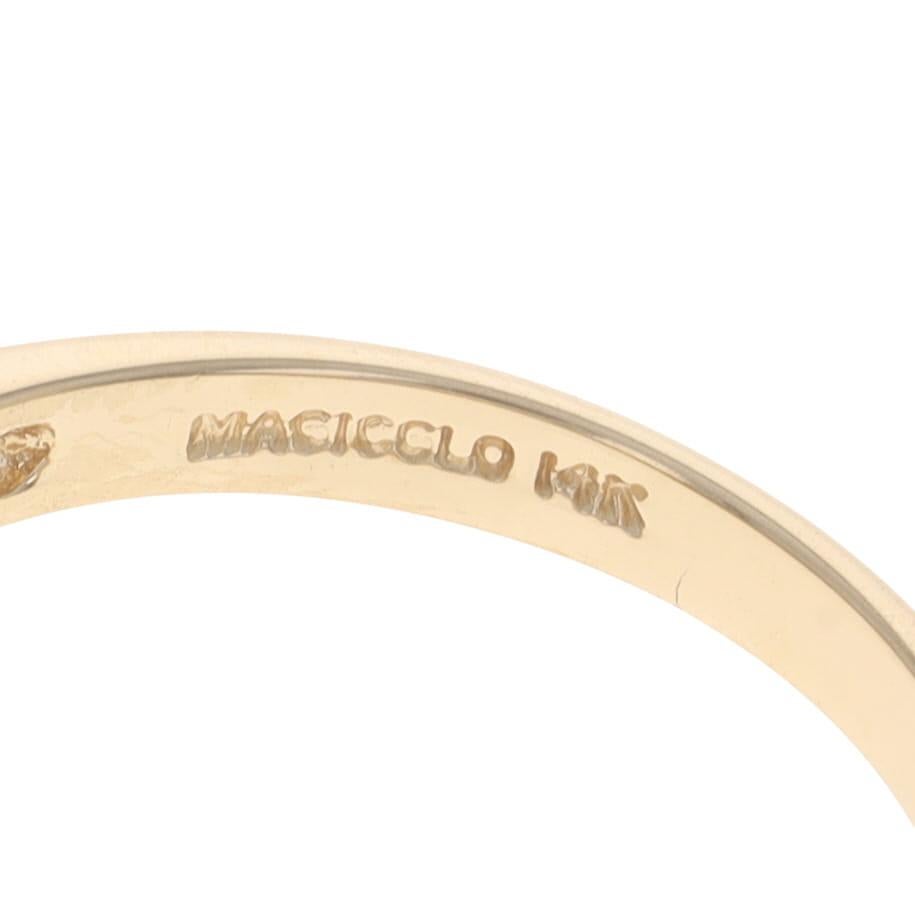 Anneau de contournement en or jaune à sept pierres - 14k Marquise .50ctw Ring en vente 2