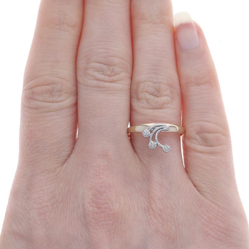 Anillo Trío Estrella Fugaz Diamante Oro Amarillo - 14k Redondo Brillante Corte redondo en venta