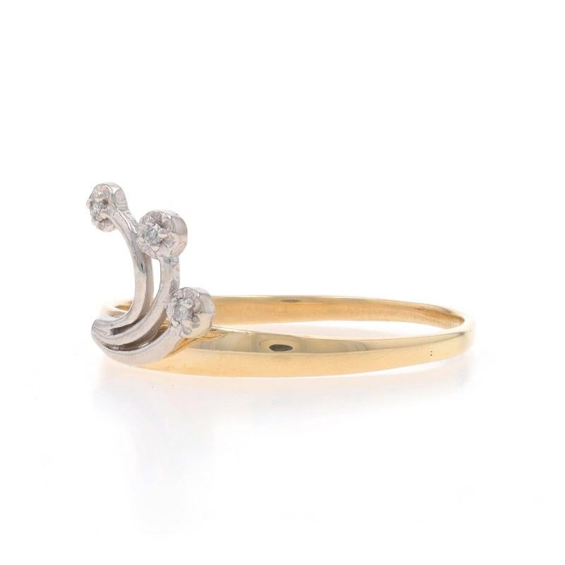 Anillo Trío Estrella Fugaz Diamante Oro Amarillo - 14k Redondo Brillante en Excelente estado para la venta en Greensboro, NC