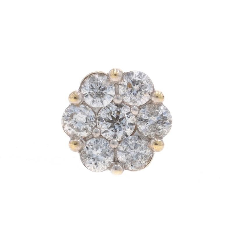 Dieses Angebot bezieht sich auf einen einzelnen Ohrring und nicht auf ein Paar.

Metallgehalt: 14k Gelbgold & 14k Weißgold

Informationen zu Stein
Natürliche Diamanten
Karat(e): .42ctw
Schliff: Runder Brillant
Farbe: F - G
Klarheit: SI2 - I1

Karat