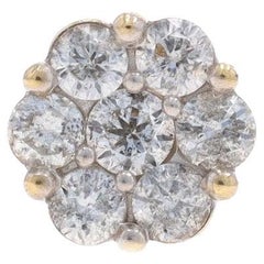 Gelbgold Diamant SINGLE Cluster-Ohrstecker 14k .42ctw Ein durchbrochener Schraubverschluss