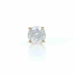Orecchino singolo in oro giallo con diamante - 14k Round .50ct One Pierced Screw-On