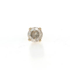 Yellow Gold Diamond SINGLE Stud Earring - 14k Round Brilliant .14ct One Pierced