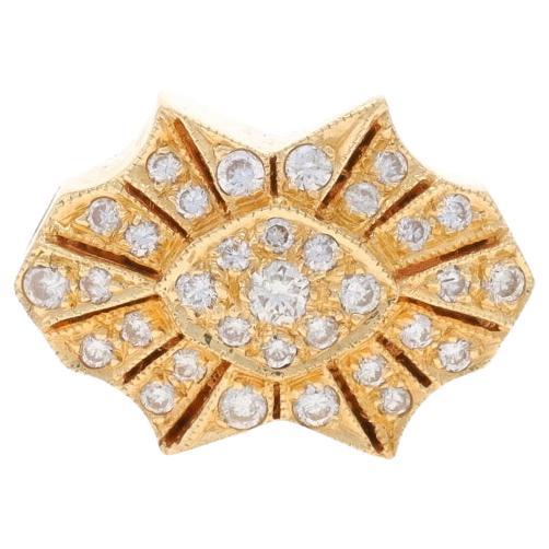 Gelbgold Diamant Slide Charme - 14k Runde Brillant .25ctw