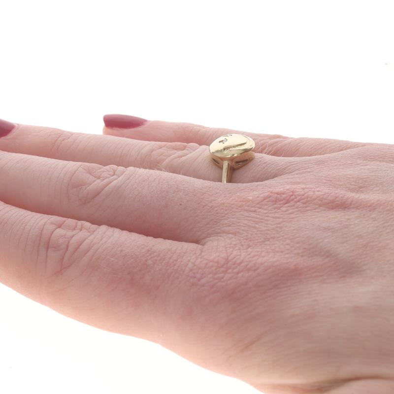 Gelbgold Diamant Smiley Face Ring 14k Single Have A Nice Day im Zustand „Hervorragend“ im Angebot in Greensboro, NC