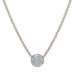 Yellow Gold Diamond Solitaire Bezel Necklace - 14k Round .70ct GIA