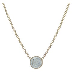 Yellow Gold Diamond Solitaire Bezel Necklace - 14k Round .70ct GIA