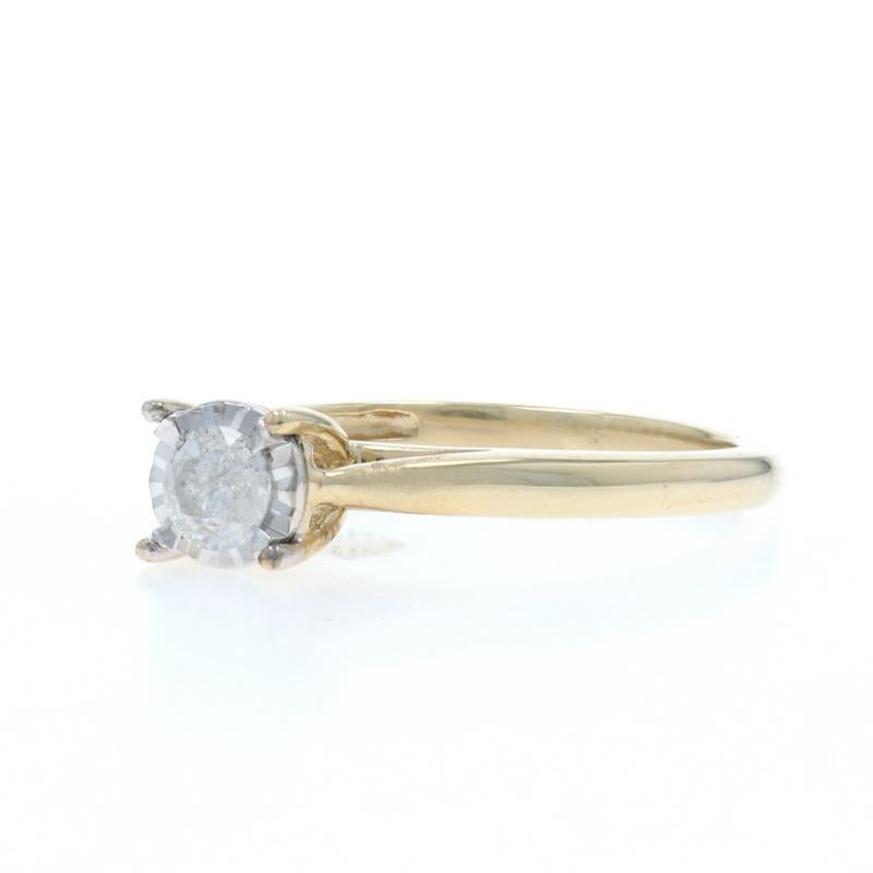 Bague de fiançailles en or jaune avec solitaire en diamant 10k Round .50ct Promise Ring Excellent état - En vente à Greensboro, NC