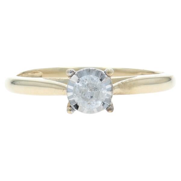 Bague de fiançailles en or jaune avec solitaire en diamant 10k Round .50ct Promise Ring