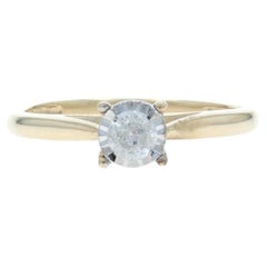 Bague de fiançailles en or jaune avec solitaire en diamant 10k Round .50ct Promise Ring
