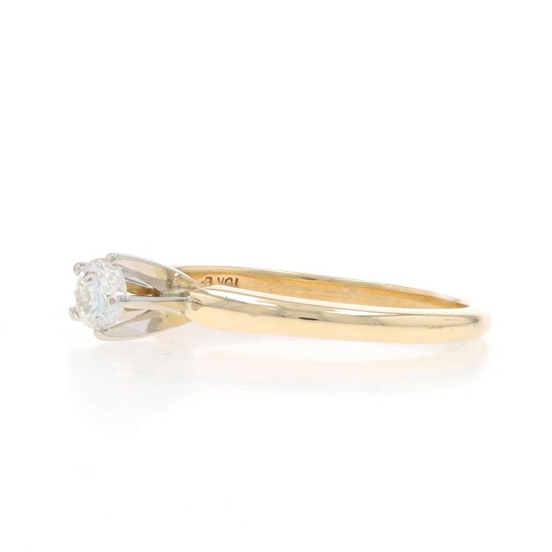 Gelbgold Diamant Solitär Verlobungsring - 10k Rund Brillant .20ct (Rundschliff)