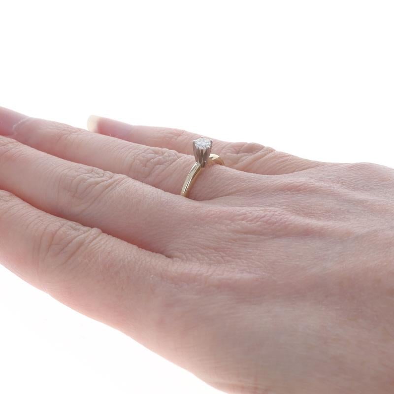 Gelbgold Diamant Solitär Verlobungsring - 10k Rund Brillant .20ct im Zustand „Hervorragend“ in Greensboro, NC