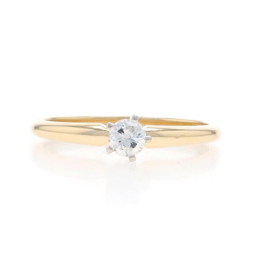 Gelbgold Diamant Solitär Verlobungsring - 10k Rund Brillant .20ct 2