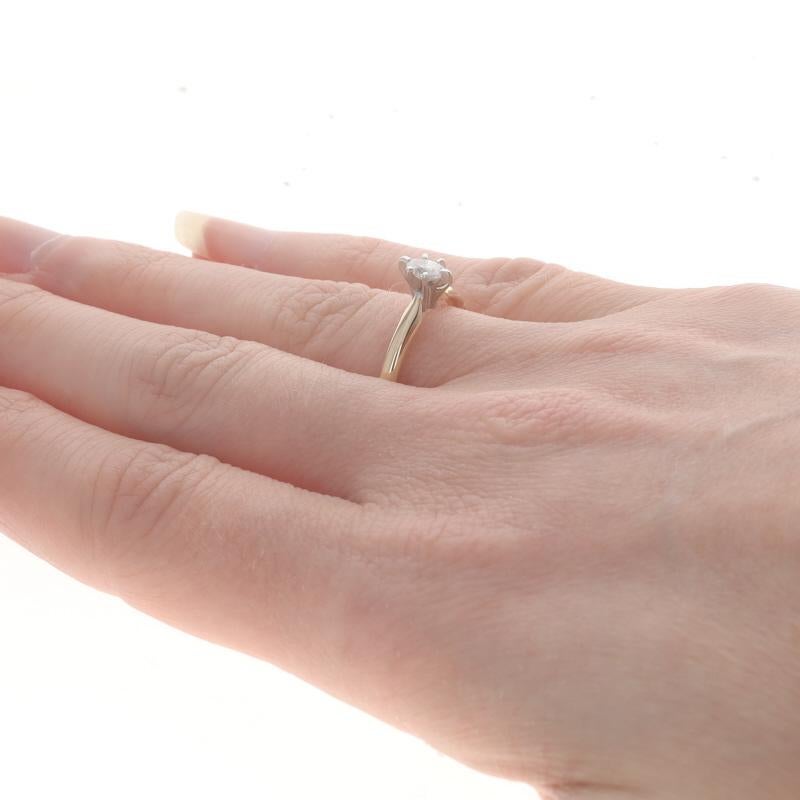 Yellow Gold Diamond Solitaire Engagement Ring - 14k Marquise .23ct In Excellent Condition In Greensboro, NC