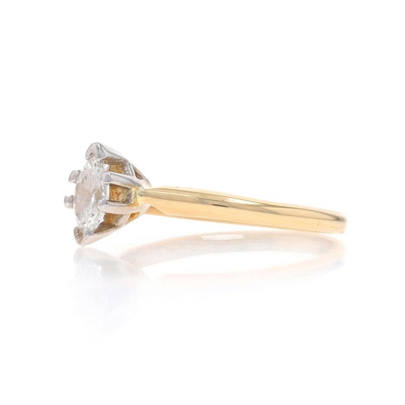 Marquise Cut Yellow Gold Diamond Solitaire Engagement Ring 14k Marquise .30ct For Sale