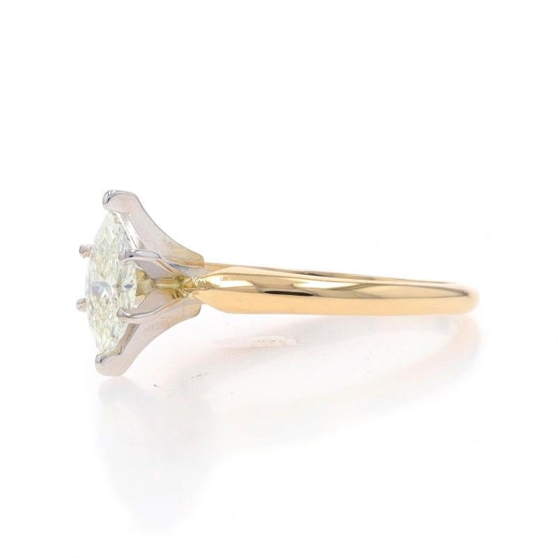 Yellow Gold Diamond Solitaire Engagement Ring - 14k Marquise .45ct In Excellent Condition In Greensboro, NC