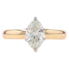 Gelbgold Diamant Solitär Verlobungsring - 14k Marquise Cut 1,08ct GIA
