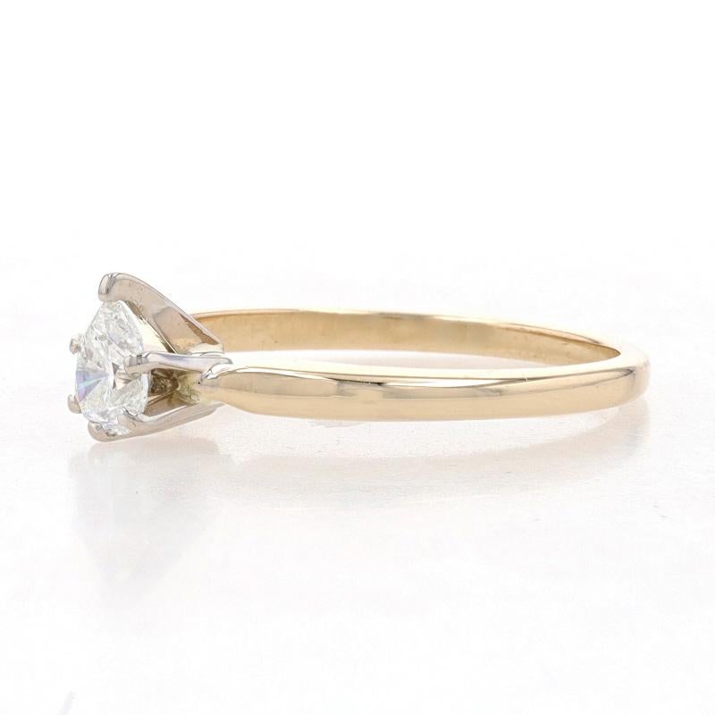Pear Cut Yellow Gold Diamond Solitaire Engagement Ring - 14k Pear .32ct