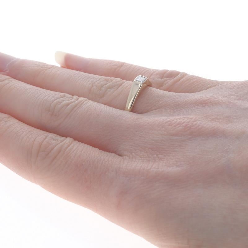 Women's Yellow Gold Diamond Solitaire Engagement Ring - 14k Princess .16ct