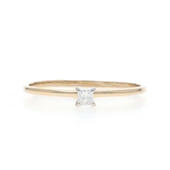 Yellow Gold Diamond Solitaire Engagement Ring - 14k Princess