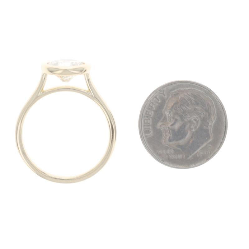 Anillo de compromiso solitario de diamantes de oro amarillo 14k Rd 1.76ct GIA Bisel Catedral en venta 1