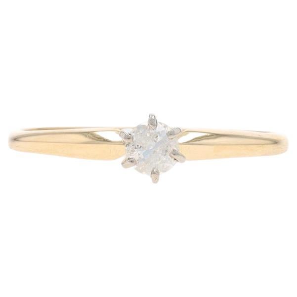 Yellow Gold Diamond Solitaire Engagement Ring - 14k Round Brilliant .20ct For Sale