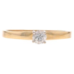 Anello di fidanzamento solitario con diamante in oro giallo - 14k Brilliante rotondo .22ct
