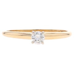 Yellow Gold Diamond Solitaire Engagement Ring - 14k Round Brilliant .24ct