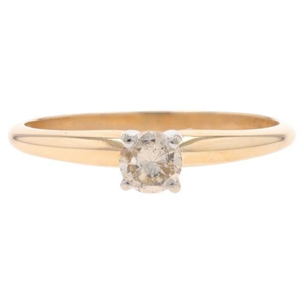 Yellow Gold Diamond Solitaire Engagement Ring - 14k Round Brilliant .25ct