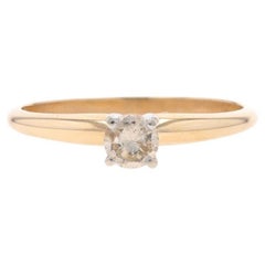 Yellow Gold Diamond Solitaire Engagement Ring - 14k Round Brilliant .25ct