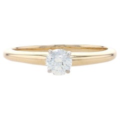 Yellow Gold Diamond Solitaire Engagement Ring - 14k Round Brilliant .26ct