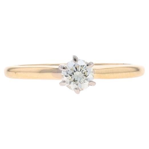 Yellow Gold Diamond Solitaire Engagement Ring - 14k Round Brilliant .27ct
