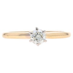 Yellow Gold Diamond Solitaire Engagement Ring - 14k Round Brilliant .27ct