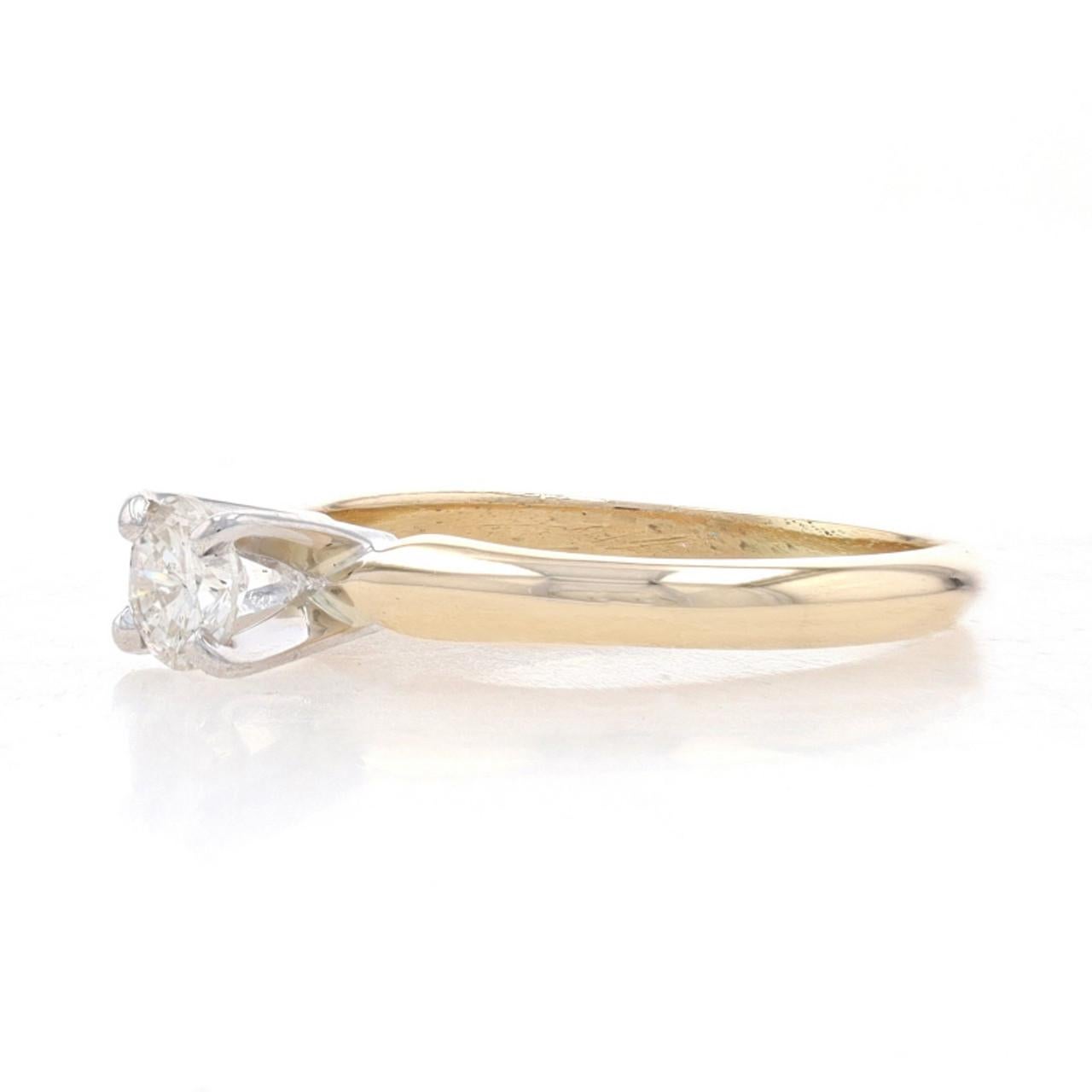 Brilliant Cut Yellow Gold Diamond Solitaire Engagement Ring 14k Round Brilliant .31ct For Sale