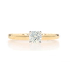 Yellow Gold Diamond Solitaire Engagement Ring 14k Round Brilliant .35ct