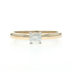 Yellow Gold Diamond Solitaire Engagement Ring - 14k Round Brilliant .40ct